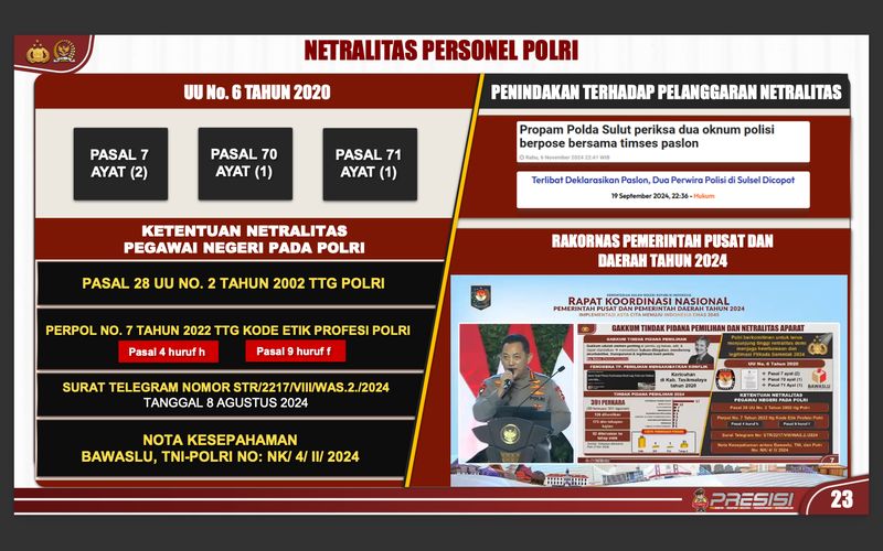 Pemaparan Kapolri Jenderal Sigit soal netralitas di Pilkada