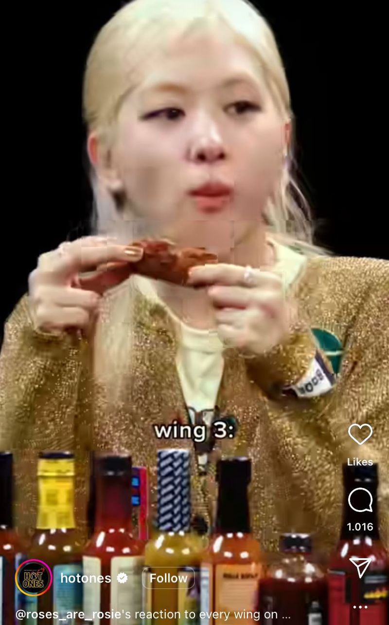 Rose BLACKPINK cicip chicken wings level 10