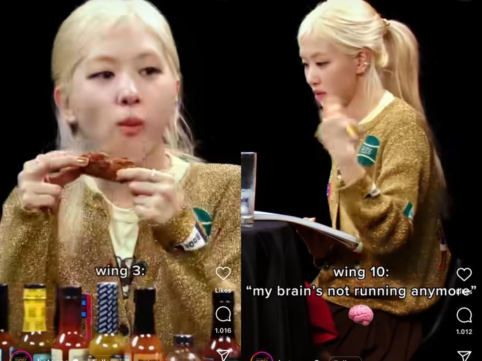 Rose BLACKPINK cicip chicken wings level 10