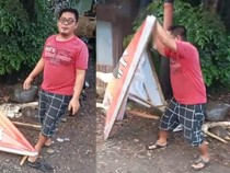 Bawaslu Gowa Selidiki Dugaan Pidana Pria Rusak Baliho Paslon Sambil Direkam