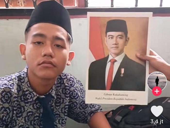 Tangkapan layar video viral di media sosial siswa SMP mirip Wapres Gibran