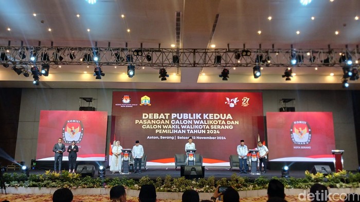 Debat Ke-2 Pilwalkot Serang, 12 November 2024. (Fathul Rizkoh/detikcom)