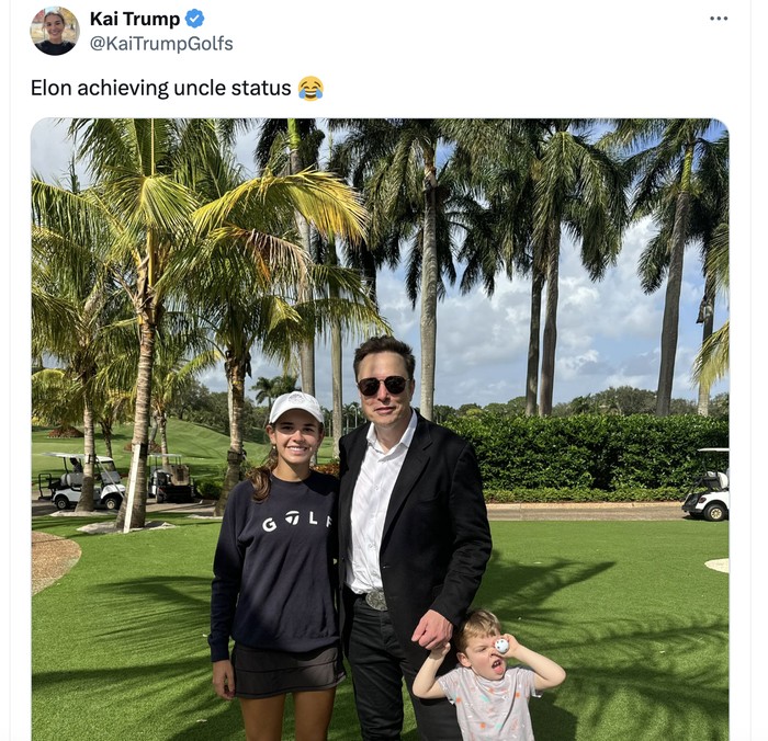 Elon Musk dan cucu Donald Trump
