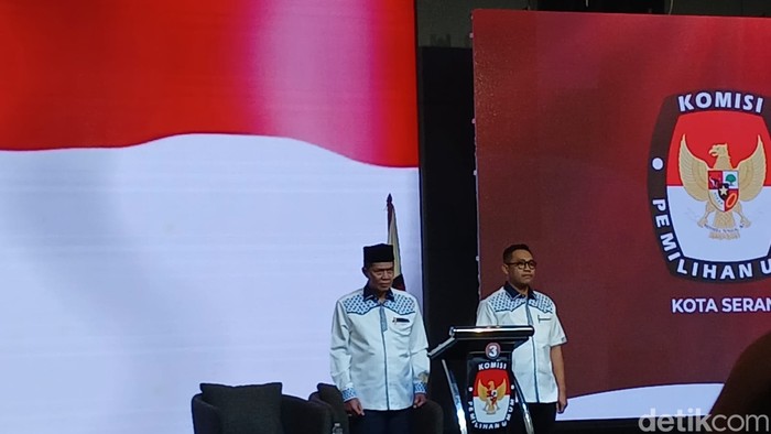 Pasangan Calon Wakil dan Calon Wali Kota Serang Syafrudin-Heriyanto. (Bahtiar Rifai/detikcom)