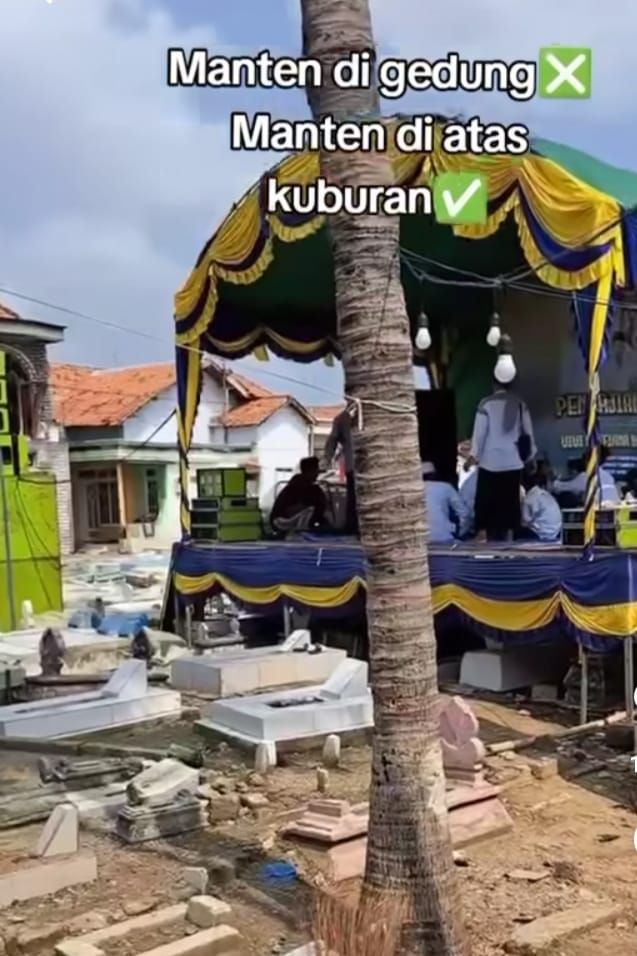 Video Pernikahan di Kuburan Viral, Ada Sound System-Panggung Hiburan