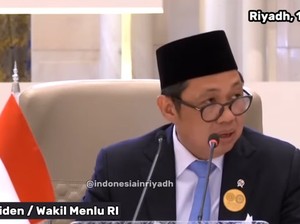 Wamenlu Anis Matta Berbahasa Arab di KTT OKI: Kami Semua Palestina