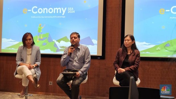 Google, Temasek, dan Bain & Company merilis riset bertajuk e-Conomy SEA 2024. (CNBC Indonesia/Intan Rakhmayanti Dewi)