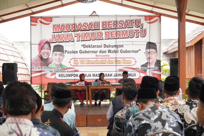 Kelompok Kerja Madrasah Jawa Timur Deklarasi Dukung Risma-Gus Hans.
