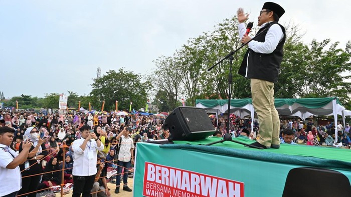 Ketua Umum PKB Muhaimin Iskandar atau Cak Imin saat orasi. (dok. Istimewa)
