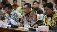 Prasetyo Hadi menghadiri rapat kerja di Komisi XIII, Kompleks DPR RI, Jakarta, Rabu (13/11/2024).