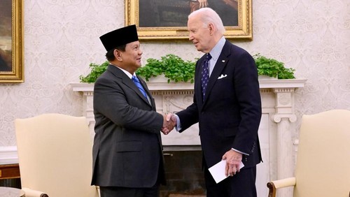 Momen pertemuan Prabowo dengan Biden di Gedung Putih (Foto: Muchlis Jr - Biro Pers Sekretariat Presiden)