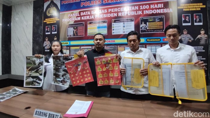 Polisi mengungkap kasus penggelapan bantuan sapi Kementan di Serang (Bahtiar Rifai/detikcom)