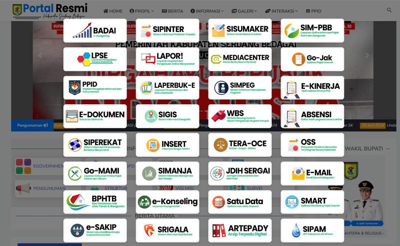 Sejumlah pelayanan online yang ada diluncurkan Pemkab Sergai (Dok. Pemkab Sergai)