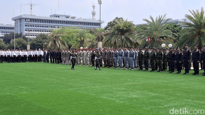 TNI menggelar apel pasukan penegakan hukum. (Taufiq/detikcom)