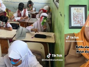 Viral Siswa Ulangan Matematika Pakai Topeng, Ini Cerita Bu Guru Intan