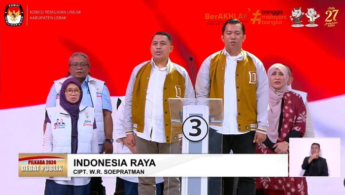 calon Bupati dan Wakil Bupati Lebak, Sanuji Pentamarta-Dita Fajar Bayhaqi  (dok. YouTube KPU Lebak)