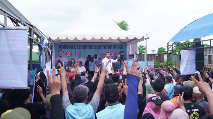 Calon gubernur Sulsel nomor urut 2, Andi Sudirman Sulaiman melakukan kampanye di Kabupaten Gowa.