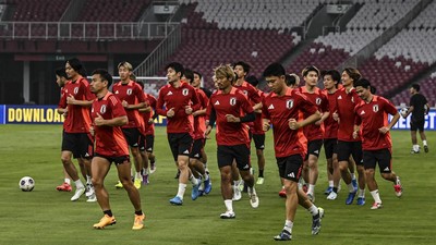 Melihat Latihan Timnas Jepang Jelang Lawan Indonesia