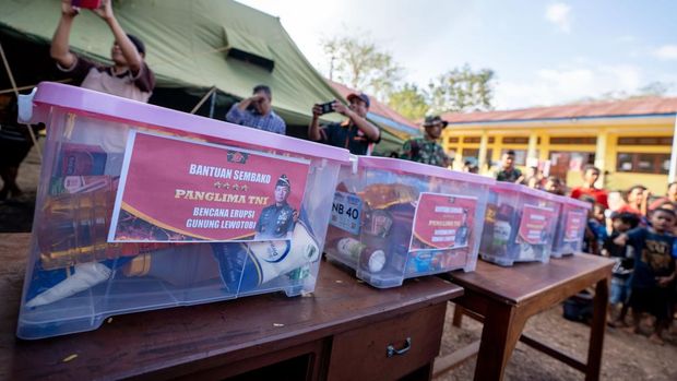 Panglima TNI Jenderal Agus Subiyanto meninjau lokasi terdampak erupsi Gunung Lewotobi Laki-laki