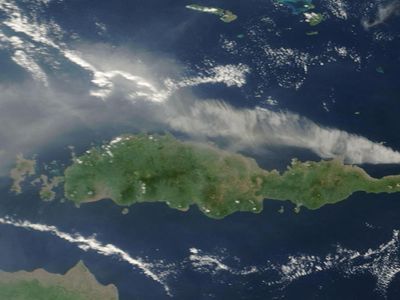 Potret Erupsi Gunung Lewotobi Laki-laki dari Satelit