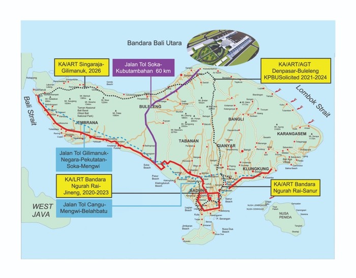 Trase tol penghubung Bandara Internasional I Gusti Ngurah Rai dengan Bandara Bali Utara. (Dok. PT BIBU Panji Sakti)