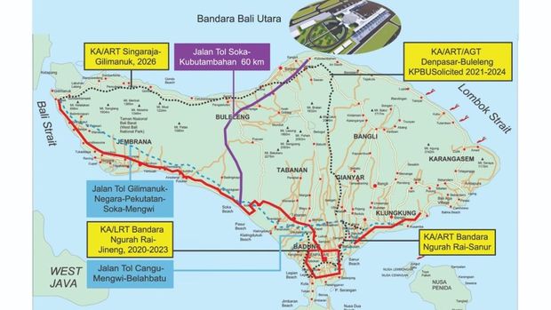 Trase tol penghubung Bandara Internasional I Gusti Ngurah Rai dengan Bandara Bali Utara. (Dok. PT BIBU Panji Sakti)