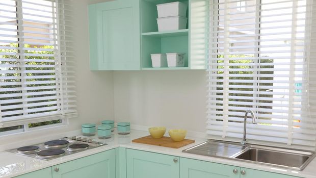 interior design of clean modern kitchen.