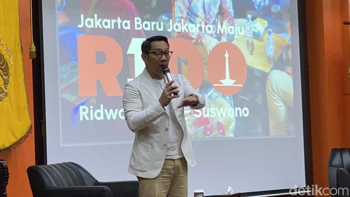 Calon Gubernur DKI Jakarta nomor urut 1 Ridwan Kamil. (Devi/detikcom)