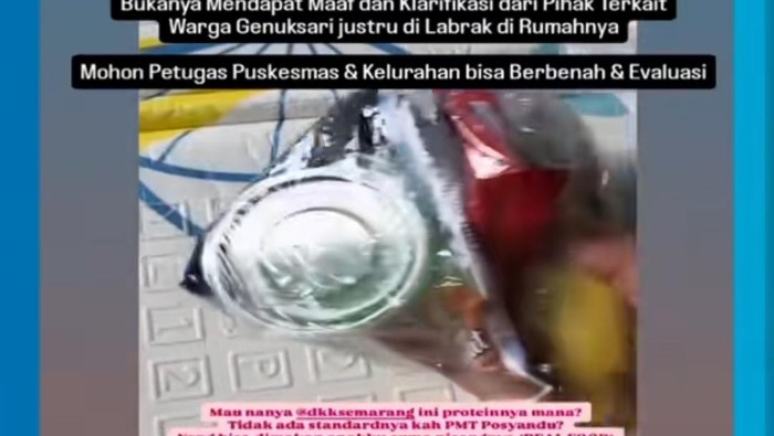 Heboh warga Semarang kritik makanan tambahan balita dibentak Pak RT. Foto diunggah Jumat (15/11/2024).