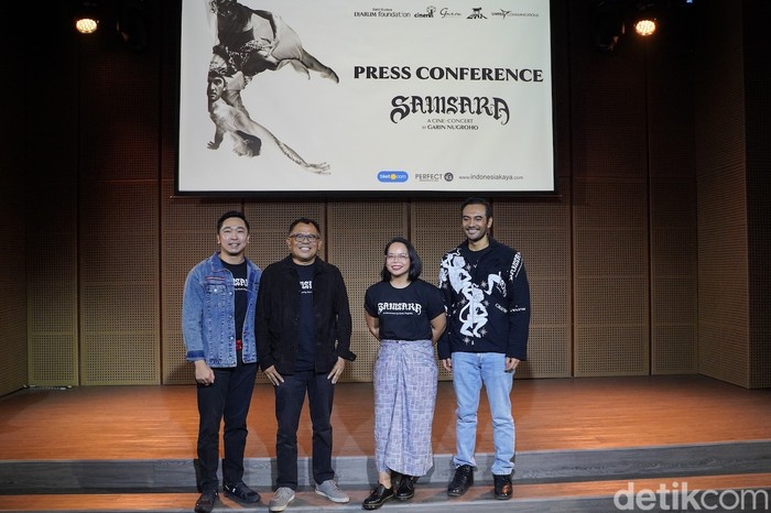 Jumpa pers pertunjukan cine-concert Samsara digelar di Galeri Indonesia Kaya pada Jumat (15/11/2024). Jumpa pers pertunjukan cine-concert Samsara digelar di Galeri Indonesia Kaya pada Jumat (15/11/2024).