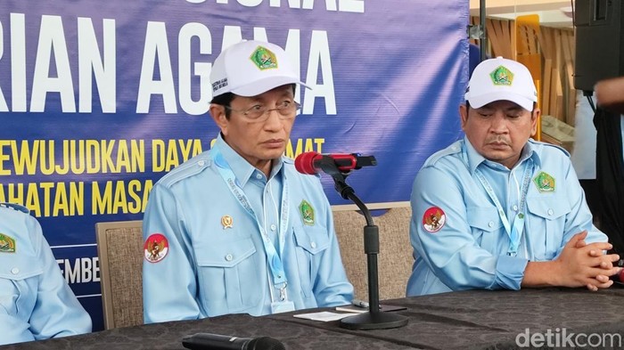 Menag Nasaruddin Umar dalam Konferensi Pers Rakernas Kemenag 2024, Jumat (15/11/2024).