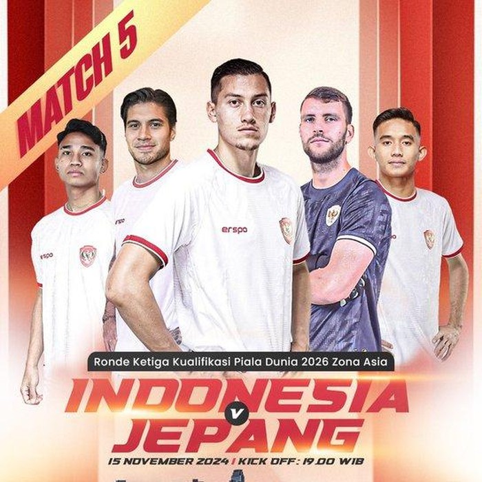 Poster Indonesia Vs Jepang di Kualifikasi Piala Dunia 2026