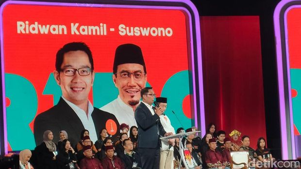 Cagub dan Cawagub Jakarta nomor urut 2 Ridwan Kamil-Suswono (Dwi/detikcom)