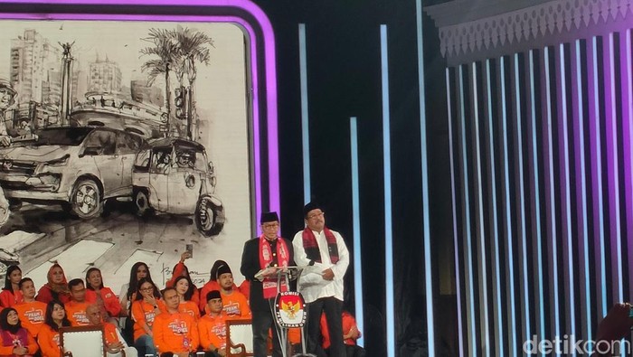 Cagub dan cawagub Jakarta nomor urut 3 Pramono Anung-Rano Karno (Dwi/detikcom).