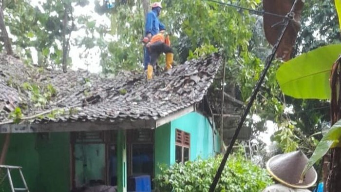 Enam Rumah Rusak Tertimpa Pohon Tumbang di Ciamis