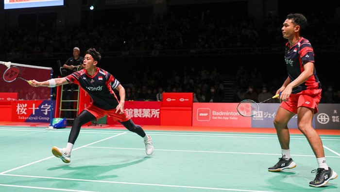 Fajar Alfian/Muhammad Rian Ardianto menjuarai Japan Masters 2024.