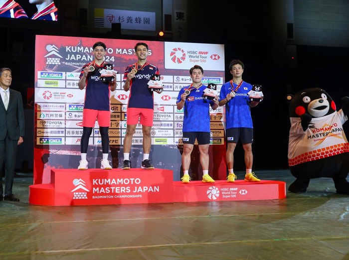 Fajar Alfian/Muhammad Rian Ardianto menjuarai Japan Masters 2024.