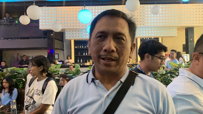 Ketua tim strategi paslon nomor urut 1 Made Muliawan Arya-Putu Agus Suradnyana (Mulia-PAS), Gede Pasek Suardika, saat ditemui di Denpasar, Minggu (17/11/2024). (Rizki Setyo/detikBali)