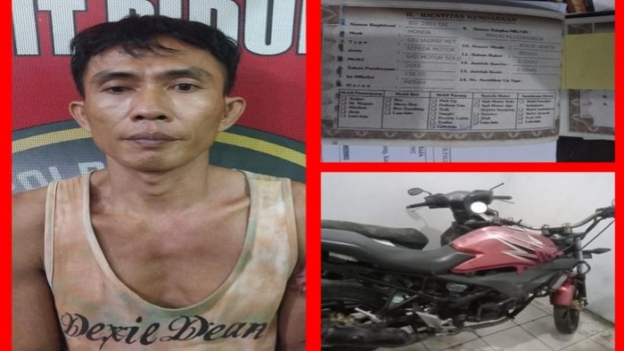 Tampang pelaku begal dengan modus tagih hutang di PALI saat diamankan polisi.