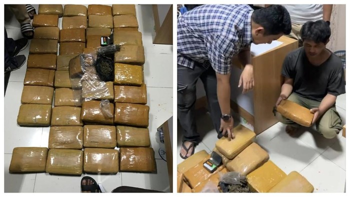 Barang bukti sebanyak 53 kilogram ganja diamankan Polda Lampung.