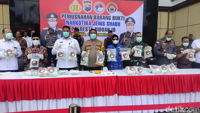 Polisi Sidoarjo Musnahkan Sabu 30 Kg Senilai Rp 30 Miliar