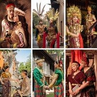 Bertema nusantara, pemotretan prewedding Angela dan Hafiz dengan mengenakan berbagai macam busana adat banjir pujian dari banyak netizen. Tak hanya karena mengangkat budaya Indonesia, penampilan keduanya yang terlihat cantik dan tampan juga tak kalah bikin salfok. Foto: Instagram/@hafizzyakbar