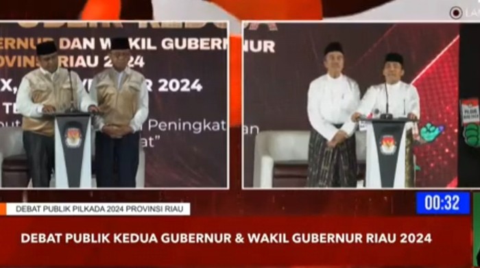 Tangkapan layar Debat Pilgub Riau 2024. (dok. Istimewa)