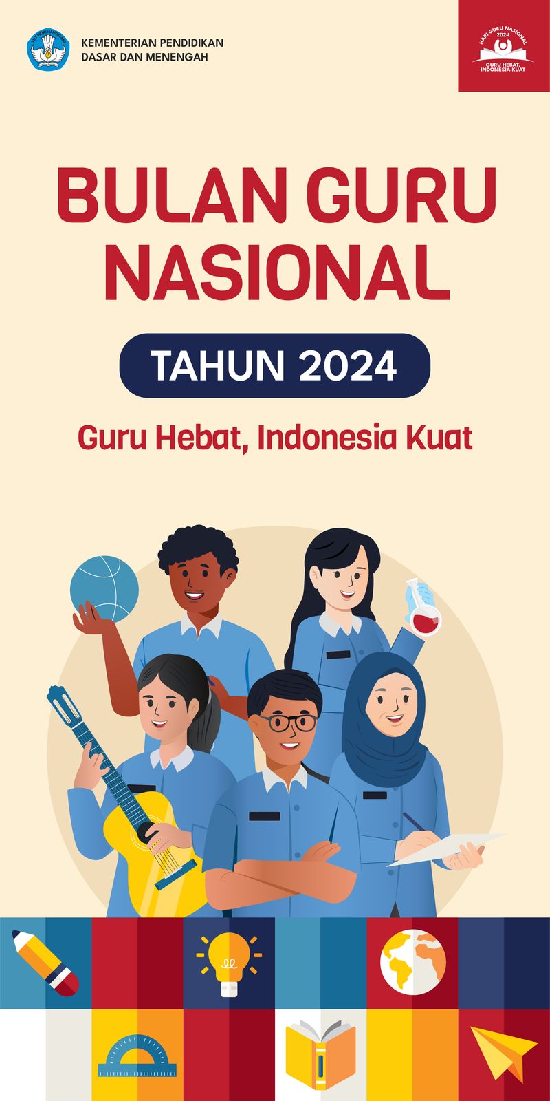 Contoh desain umbul-umbul Hari Guru Nasional 2024