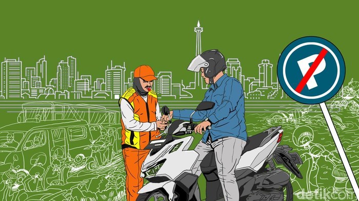 Ilustrasi Parkir Liar Jakarta