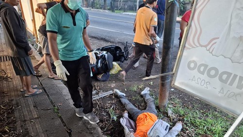 Seorang pemotor tewas dalam kecelakaan tunggal di Jalan Denpasar-Gilimanuk, Kecamatan Mendoyo, Kabupaten Jembrana, Senin (18/11/2024). (Dok. Polsek Mendoyo)