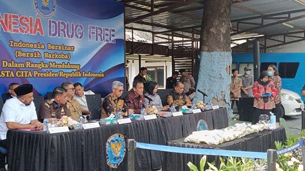 Konpers pemusnahan sabu di kantor BNN RI