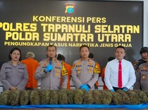 Polisi Cegat Mobil Bawa 22 Kg Ganja di Tapsel, 4 Pelaku Ditangkap