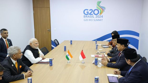 Prabowo bersma PM India Narendra Modi