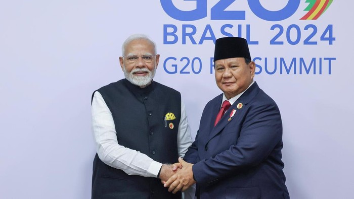 Prabowo bersma PM India Narendra Modi